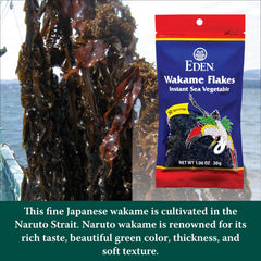 Eden Instant Wakame Flakes soaking 2-3 minutes for tenderness in marinated dishes
