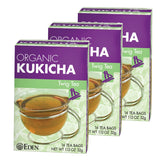 Eden Kukicha Organic Roasted Twig Tea box, traditional packaging for a comforting, low-caffeine sip.