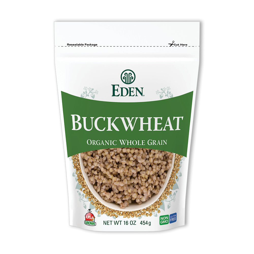 Eden Organic Buckwheat bag front view, versatile gluten-free pantry staple