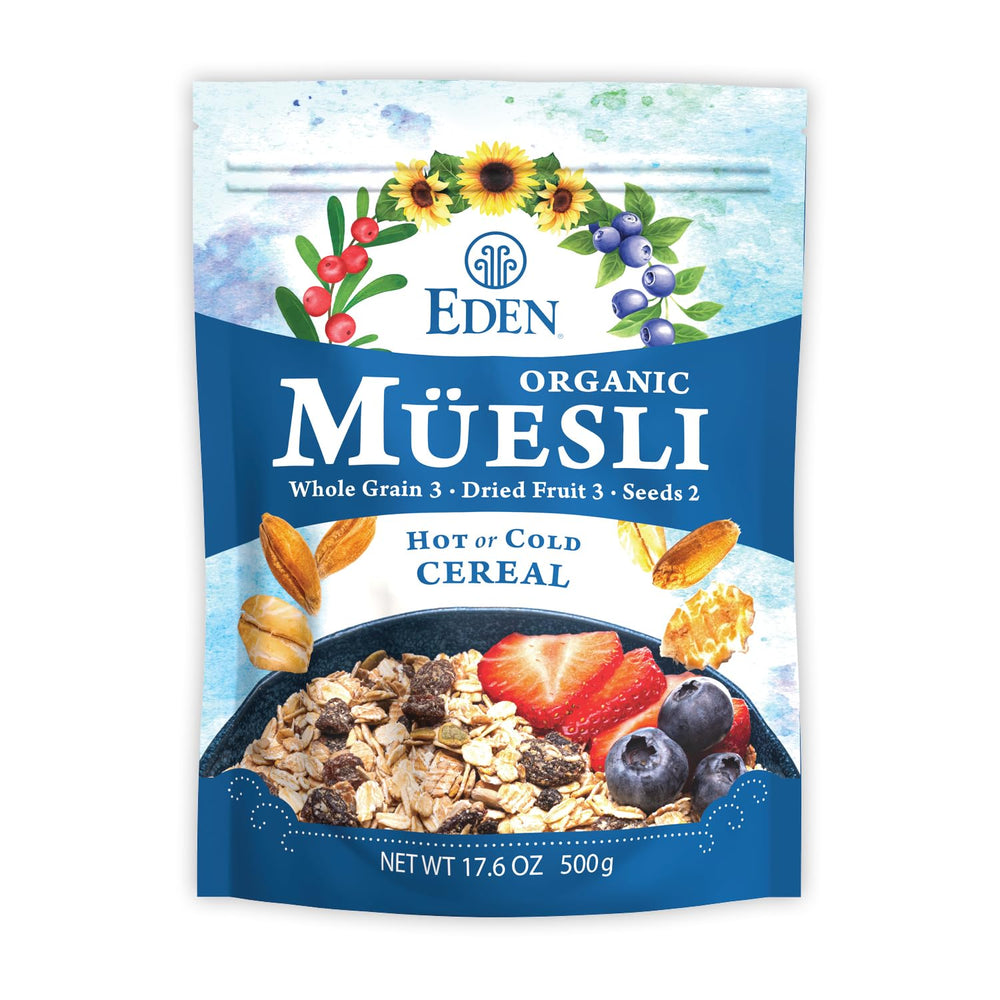 Eden Organic Muesli packaging highlights fresh, updated design and ingredients