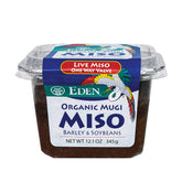 Eden Organic Mugi Miso Paste bottle shows live culture for rich broth
