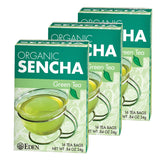 Eden Organic Sencha Green Tea bags close-up, ideal for a refreshing morning ritual