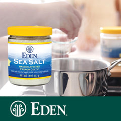 Eden Sea Salt sourced from Noirmoutier, Brittany, France for authentic coastal flavor.