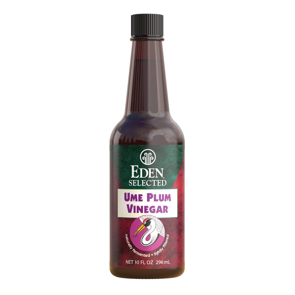 Eden Ume Plum Vinegar bottle pour for vibrant dressings