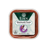 Eden Umeboshi Paste jar with red shiso leaves offering tart, savory depth for sushi rice.
