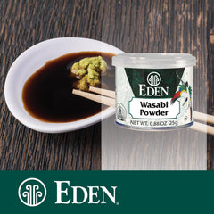 Eden Wasabi paste prep with hot water forms authentic paste.