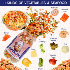 Egcina 11-ingredient blend close-up highlighting a colorful, nutritious pantry staple.
