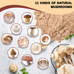 Egcina dried mushroom powder pouring captures fine texture blending into hot or cold recipes.