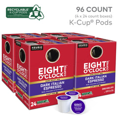 Eight O'Clock Coffee dark italian roast pod in set for multiple brews