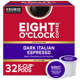 Eight O'Clock Dark Italian Espresso K-Cup pod, bold aroma ready-to-brew.