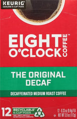 Eight O'Clock Original Decaf Coffee packaging front with bold branding