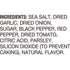 Einstein Bros Avocado Toast Seasoning ingredients close-up showing garlic, onion, and lemon notes.