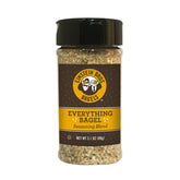 Einstein Bros Everything Bagel Seasoning bottle on counter, ready for topping experiments.