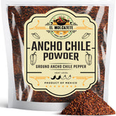 El Molcajete ancho chile powder bottle ready for sauces and rubs.