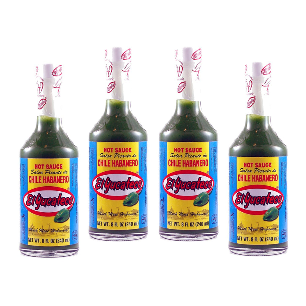 El Yucateco Green Habanero hot sauce bottle—bold authentic flavor for tacos, eggs, and seafood.