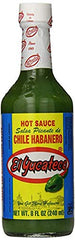 El Yucateco green hot sauce bottle adds bold heat to tacos and marinades.