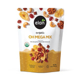 Elan Oh Mega Mix front packaging showing organic ingredients for on-the-go snacking