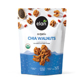 Elan Organic Chia Walnuts glazed with chia seeds, healthy on-the-go snack
