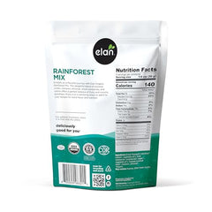 Elan Rainforest Mix roasted cashews close-up, crunchy protein boost.