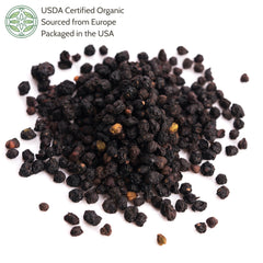 Elanen Naturals elderberries dried bulk bag—great for teas, syrups, and blends.