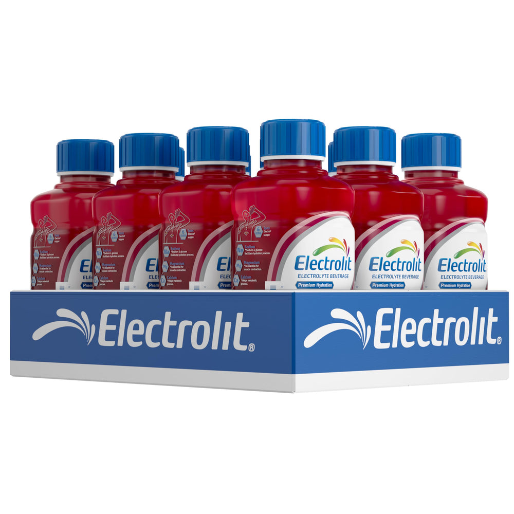 Electrolit Fruit Punch 21oz bottle with electrolyte blend for quick hydration.