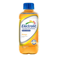Electrolit Mango served in glass for refreshing after exercise.