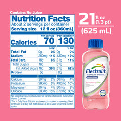 Electrolit Strawberry Kiwi bottle side view highlighting electrolyte balance