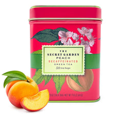 Elephant Park Premium Decaf Peach Tea in a designer tin with full-bodied flavor