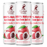 Elephant World lychee juice 12-pack bottles, natural and gluten-free