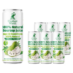 ELEPHANT WORLD Soursop juice six-pack, natural refreshment option.