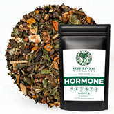 Elephantal Wellness premium hormone tea packaging, premium blend for daily balance.