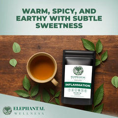 Elephantal Wellness basil licorice rosemary blend supports gut balance.