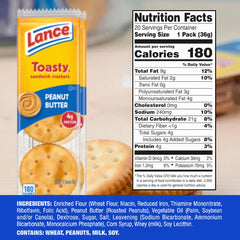 ELI&VAL Lance Toasty Peanut Butter Sandwich Crackers unwrapped packs ready for kids lunches