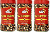 Elite Instant Coffee 3-pack packshot on pantry shelf, ready for quick mornings