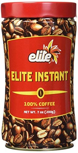 Elite Instant Coffee 7oz jar, ready for quick, rich mornings.