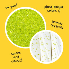 Emerald green Twinkles sprinkles on holiday cookies for eye-catching color