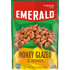 Emerald Honey Glazed Almonds close-up highlighting glossy glaze and crunchy almonds for snacking