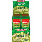 Emerald Dill Pickle Cashews bag-front offers savory on-the-go snacking.