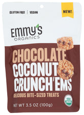 Emmys Organic Chocolate Coconut Crunch 3-5oz pack on-the-go energy snack.