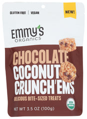 Emmys Organic Chocolate Coconut Crunch 3-5oz pack on-the-go energy snack.