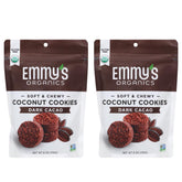 Emmy's Organics Coconut Cookies vanilla bean pack 2 gluten-free vegan snack.