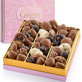 Empire Delights pink floral gift box covered in wrap, ready for gifting