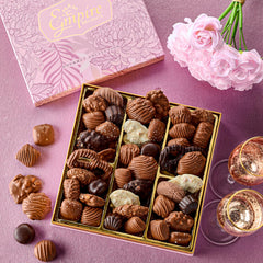 Empire Delights magnetic box closure keeps chocolates secure
