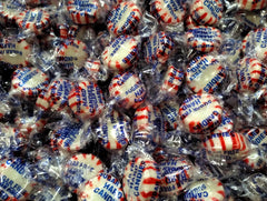 Close-up of Emporium Candy Sugar-Free Peppermint Starlight Buttons, crisp mint texture.