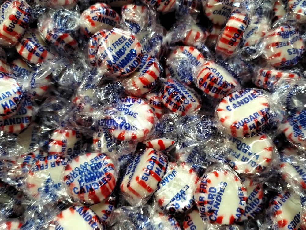 Emporium Candy Sugar-Free Peppermint Starlight Buttons front view, refreshing mint snacking option.