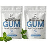 Enamio Mint Remineralizing Gum two-pack box front view highlighting enamel support benefits