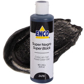 ENCO gel color bottle shows bold black color for dramatic frostings and coatings.