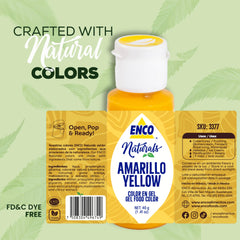 ENCO Yellow color gel in close-up container shows no artificial dyes.