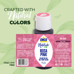 ENCO pink color gel for fondant delivers bright, true pink on designs.