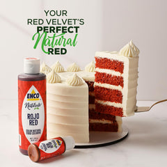 ENCO red coloring on icing swirls adds bold, eye-catching detail.
